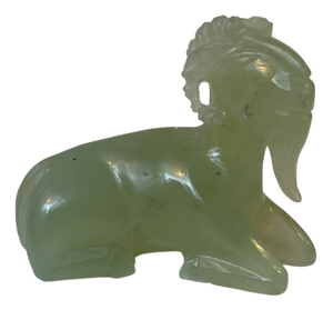 Vintage The Devils Pet Goat Figurine in Jade Stone, 1970s