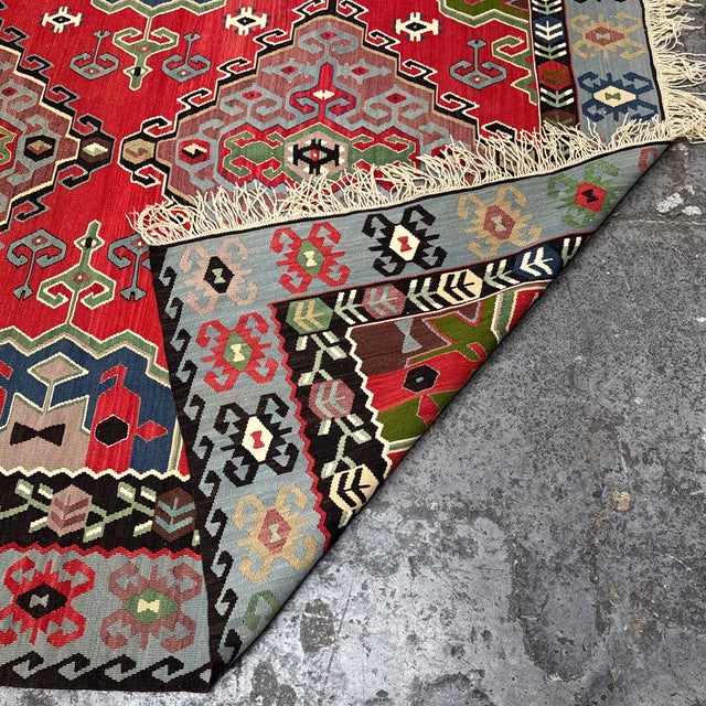 6ft 4in × 10ft 6in Turkish Kilim Area Rug For Sale - Image 11 of 12