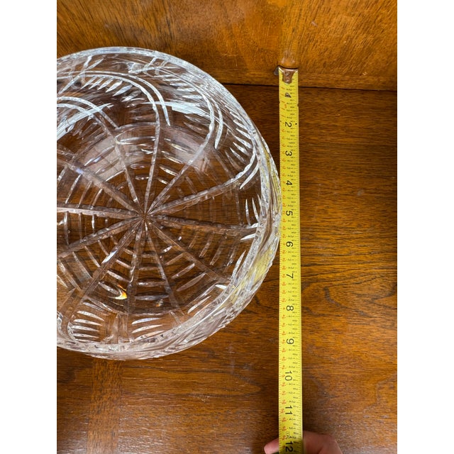 Glass Waterford Marquis Cut Crystal Bowl – Vintage Irish Crystal Centerpiece For Sale - Image 7 of 11