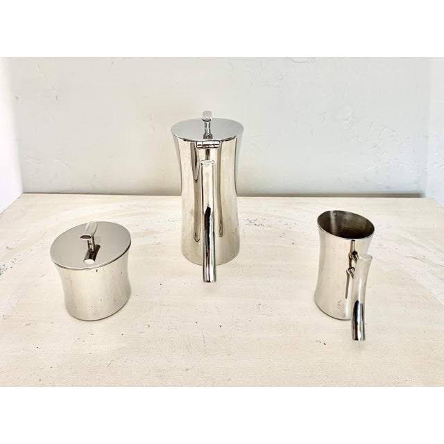 Sambonet Italy Bamboo Stainless Steel Coffee Set - 3 Piece Set For Sale In San Diego - Image 6 of 13