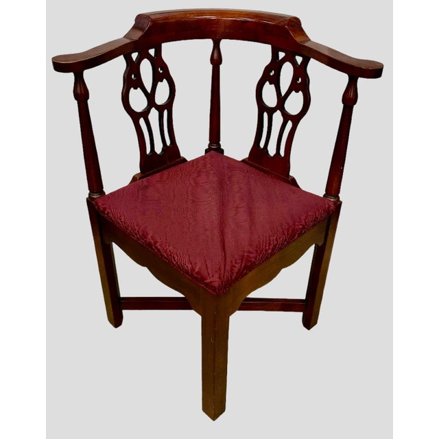 Hickory Chair Furniture Company Hickory Chair Georgian Mahogany Corner Chair For Sale - Image 4 of 10