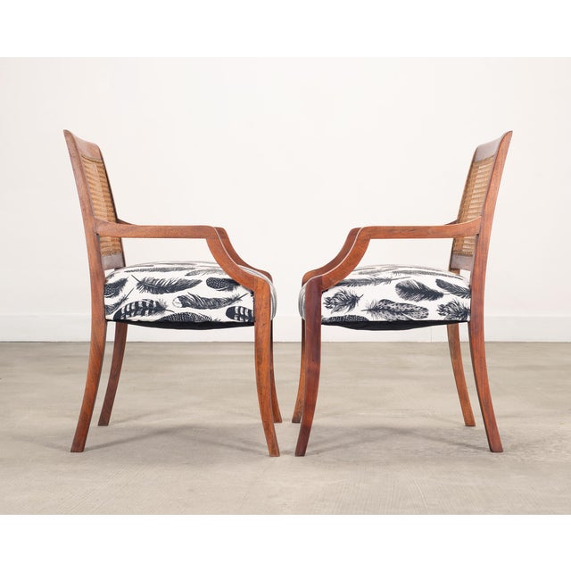 Set of Eight Danish Modern Mahogany and Cane Dining Armchairs For Sale In Sacramento - Image 6 of 18