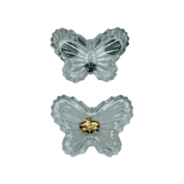 Mid-Century Modern Vintage Crysta Butterfly Trinket Jewelry Box For Sale - Image 3 of 4