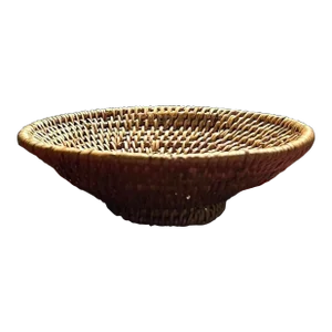 1970s Woven Grass Pedestal Bowl