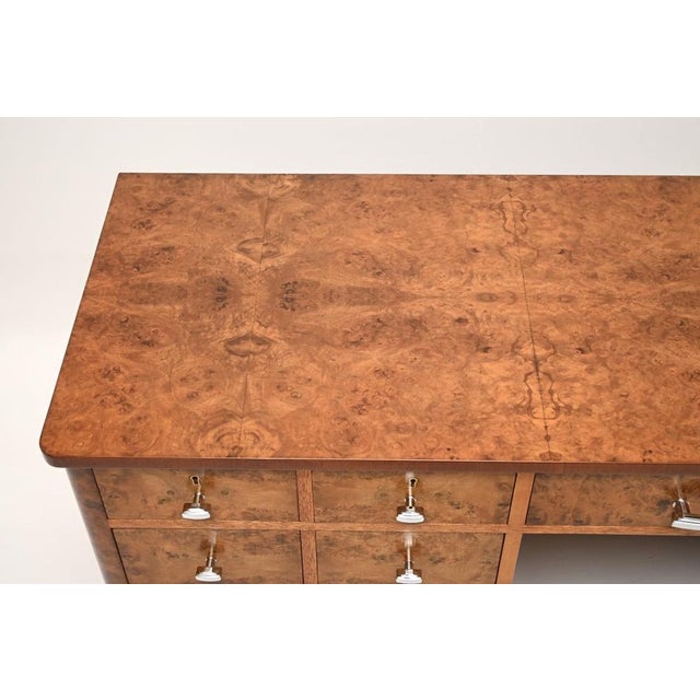 Art Deco Burr Walnut Desk, 1930s For Sale - Image 6 of 11