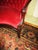 Antique Victorian Carved Walnut Red Velvet Tufted Love Seat For Sale - Image 9 of 14