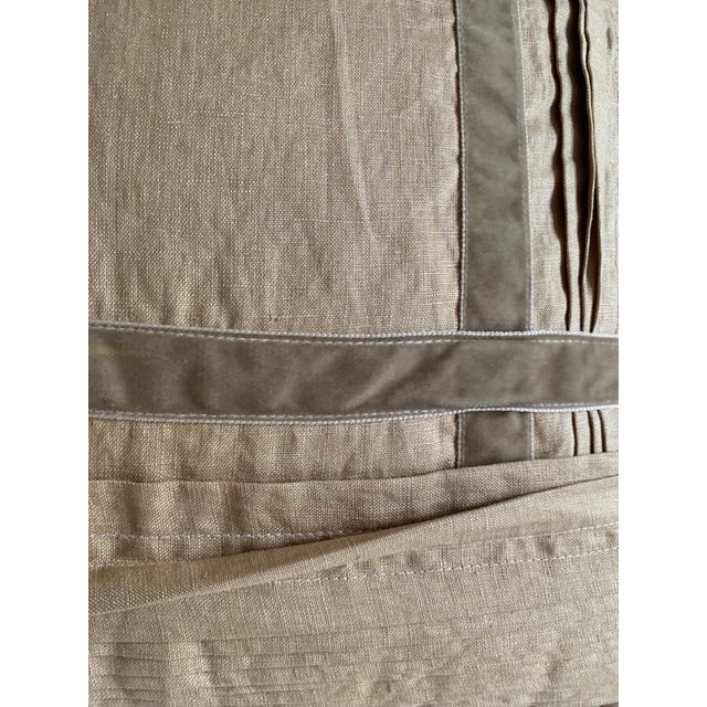2000 - 2009 Hand-Pleated Metallic Linen Pillow With Velvet Cross Pattern ( Insert Included ) For Sale - Image 5 of 6