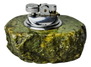 Green Alabaster Lighter attributed to Romano Bianchi, Italy, 1970s