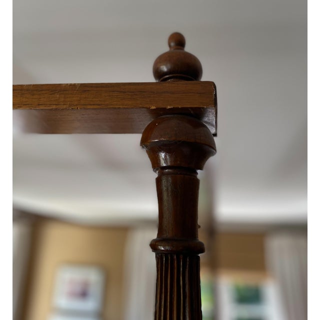 1990s Vintage British Khaki "Lord Mountbatten" Four Poster Anglo-Indian Style Canopy Queen Bed For Sale - Image 5 of 18