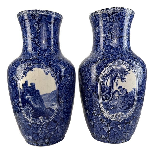 19th-Century Rhein Vases from Lewis Woolf, England, Set of 2 For Sale