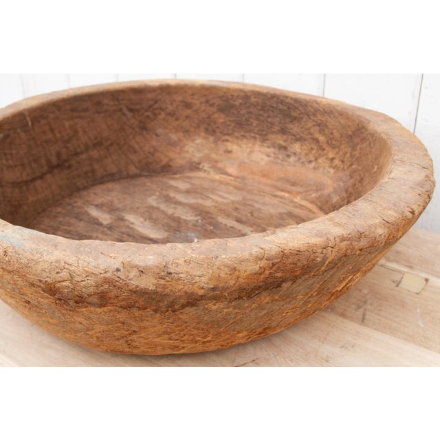 19th Century Large 19th Century Wood Dough Bowl For Sale - Image 5 of 12