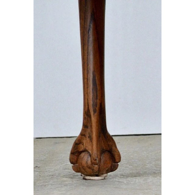 Brown Antique Victorian Walnut Side Table with Ball & Claw Feet For Sale - Image 8 of 13