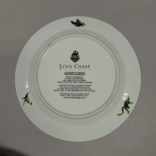 ⭐️ Lynn Chase ディナー皿 ⭐️ Lynn Chase Monkey Garden Decorative Dinner Plates - Set of 4