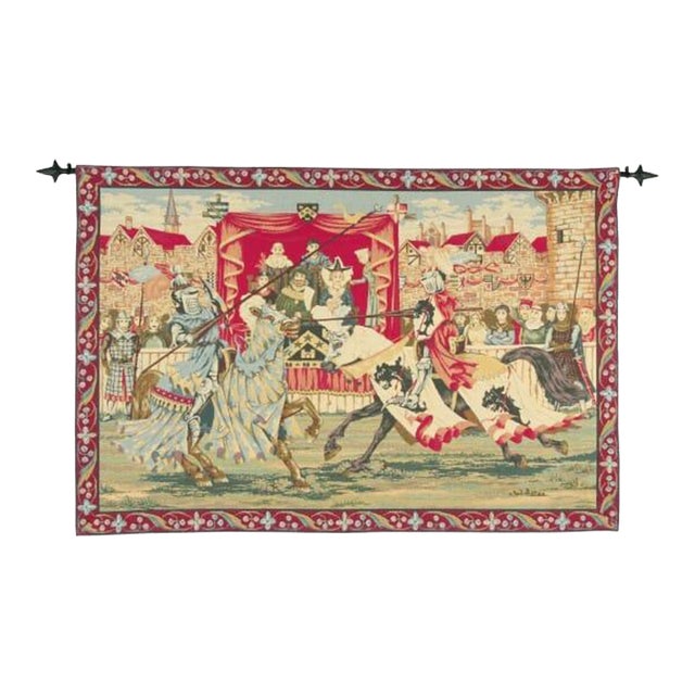 The Medieval Joust Loom Woven Tapestry - 100 X 150 Cm (3'4" X 4'11") - Requires Rod Size 4 For Sale