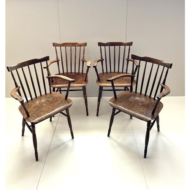 Vintage Dining Chairs from Ton, 1960s, Set of 4, in Good conditions. Designed 1960 to 1969 This piece has an attribution...
