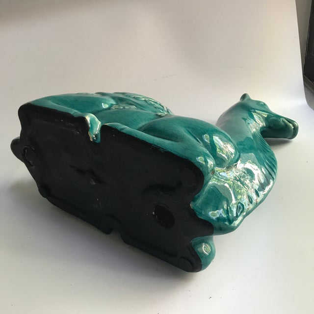 Vintage Chinese Turquoise Crackle-Glaze Tang-Style Camel Sculpture For Sale - Image 12 of 13