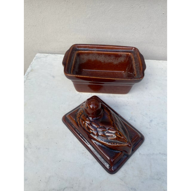 Mid-Century Modern Rustic Majolica Bird Tureen, Circa 1950 For Sale - Image 3 of 4