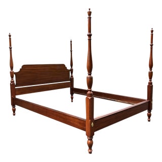 1980s Henkel Harris Solid Cherry Queen Bed For Sale