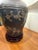 1990s Aged Brown Pottery Urn as Lamp With Decorative Carvings For Sale - Image 9 of 9