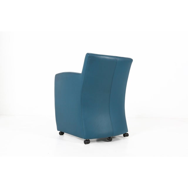 Vintage Lounge Chair in Blue Leather from Leolux, 1990s For Sale - Image 12 of 16