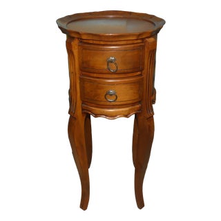 Vintage Round Side Table with Drawers, 1960s For Sale