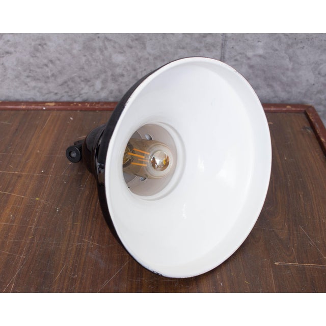 Industrial Enamel Ceiling Lamp in Black, 2000s For Sale - Image 6 of 7
