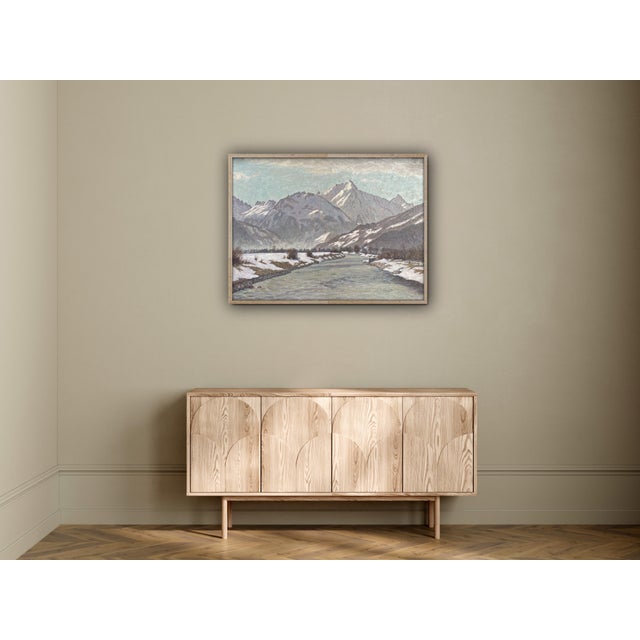 Alex Weise, Snowy Landscape, Oil Painting on Canvas, 1920s For Sale - Image 9 of 16