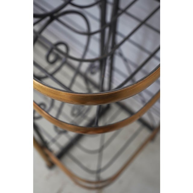 Brass Charleston Forge Iron & Brass Large Bakers Rack For Sale - Image 8 of 16