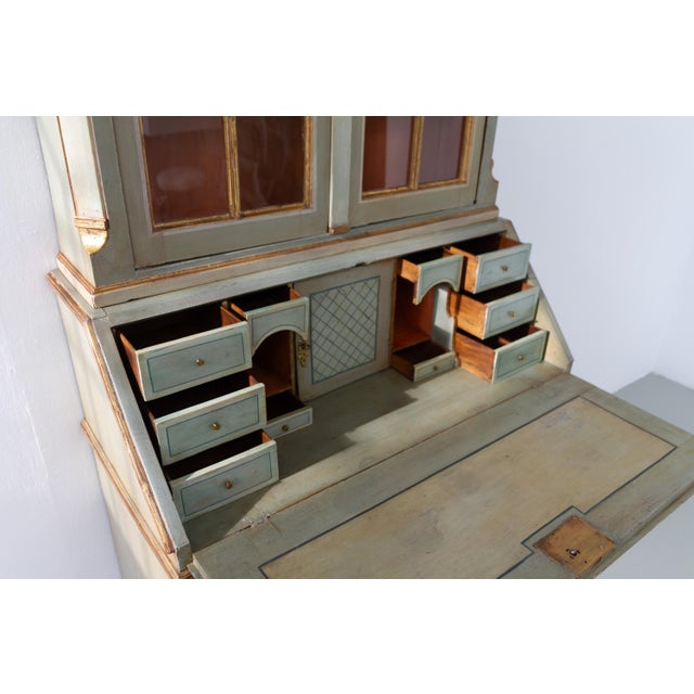 Danish Gustavian Green Secretaire Cabinet, 1780s For Sale - Image 13 of 18