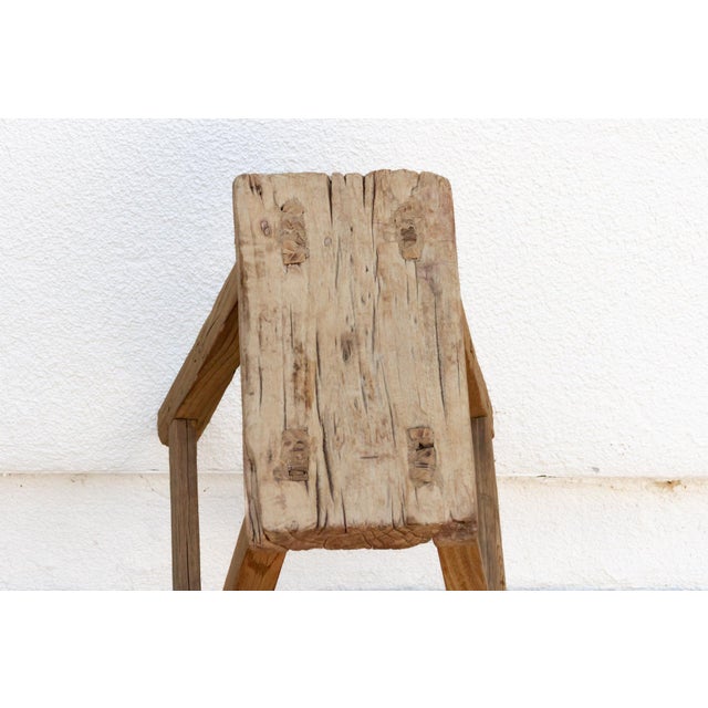 19th Century Bleached Wood Asian Joint Stool For Sale - Image 5 of 7