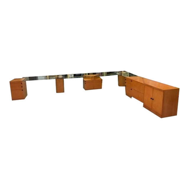 Late 20th Century Mid Century Ex Large Cantoni Movable Office Desk Storage File U or L Shape For Sale