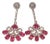 Bochic “Capri” Vintage Ruby & White Topaz Earrings Set In 18K Gold & Silver For Sale