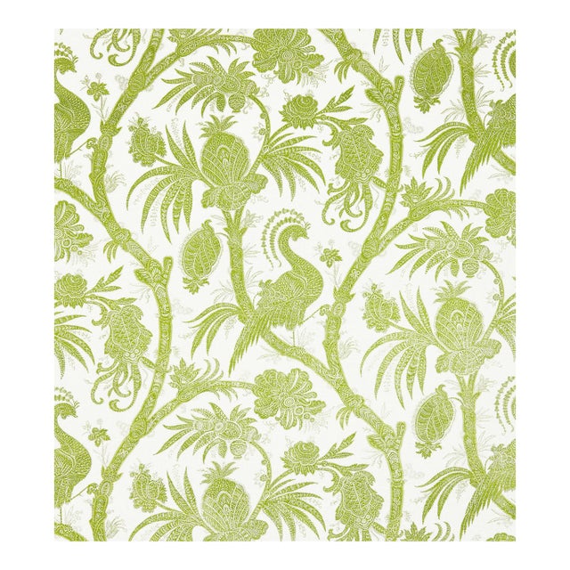 Sample - The House of Scalamandré Balinese Peacock Wallcovering, Pear For Sale
