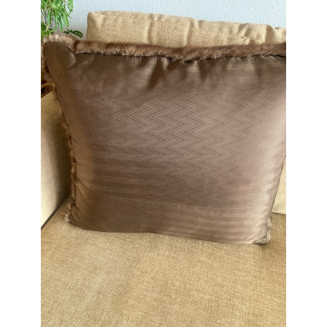 Traditional Custom New Mink Fur Pillow From Vintage Heirloom Coat For Sale - Image 3 of 5