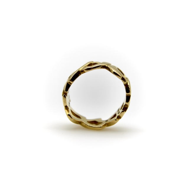1980s 18k Gold Tiffany & Co. Paloma Picasso Graffiti Kiss Ring, Size 4.5 For Sale - Image 10 of 12