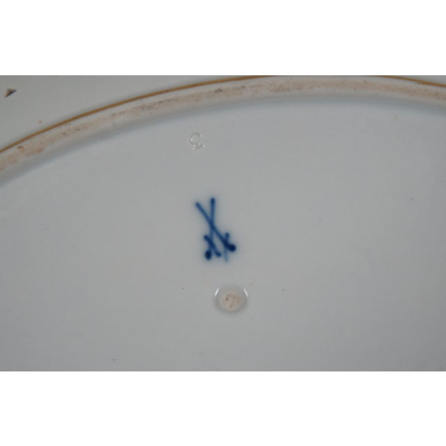 Antique Meissen Reticulated Floral Insect Porcelain Oval Basket Dish For Sale - Image 11 of 11
