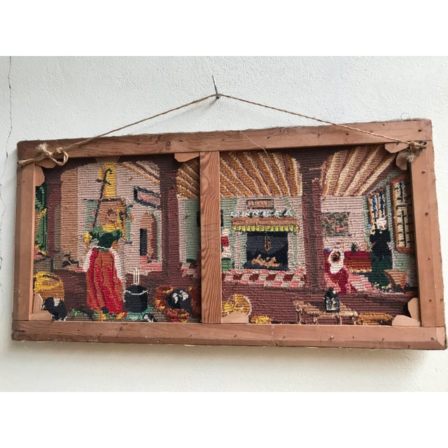 Hand-Woven Art Tapestry, 1950 For Sale - Image 6 of 15