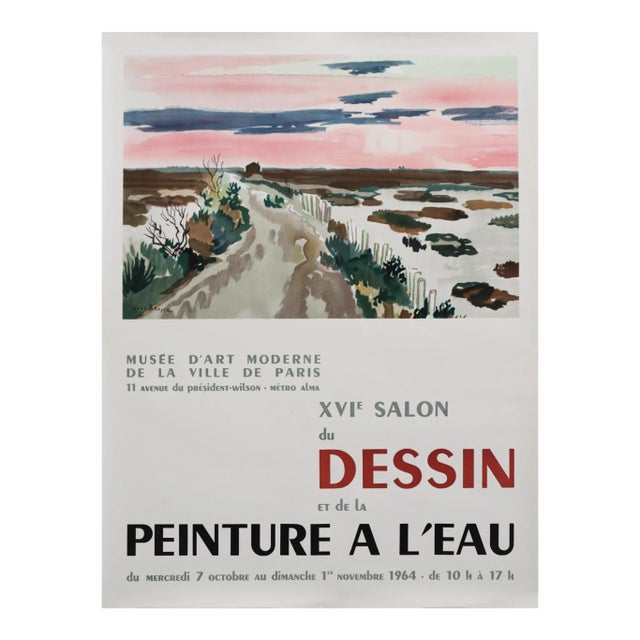 1964 French Exhibition Poster XVIe Salon Du Dessin Et De La Peinture à l'Eau Chairish