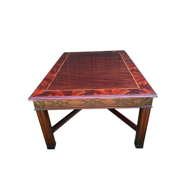 Vintage Henkel Harris Coffee Table in Satinwood or Tulipwood and Banded Flame Mahogany For Sale - Image 10 of 12