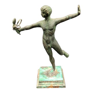 Grand Tour Era Bronze Statuette: "Dancing Satyr" (C. 1660s-1840s) For Sale