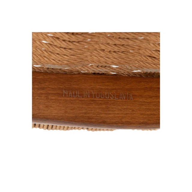 1980s Mid-Century Modern Woven Rocking Chair in the Style of Hans Wegner For Sale - Image 9 of 10