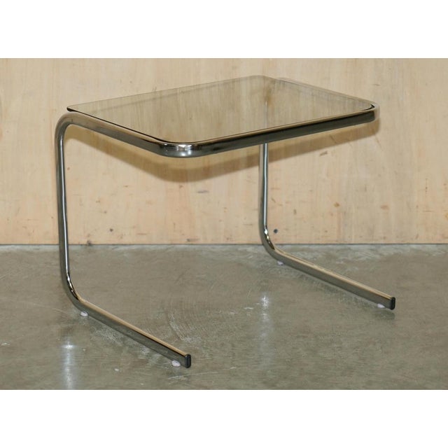 Mid-Century Modern Milo Baughman Chrome & Smoked Glass Nest of Tables by Milo Baughman, Set of 3 For Sale - Image 18 of 18