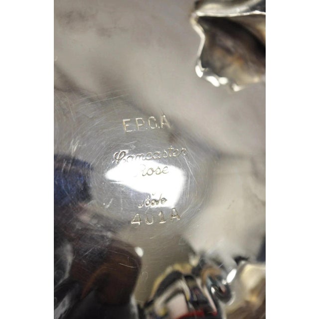 Vintage Lancaster Rose by Poole 401a Epca Silver Plated Water Pitcher For Sale - Image 10 of 11