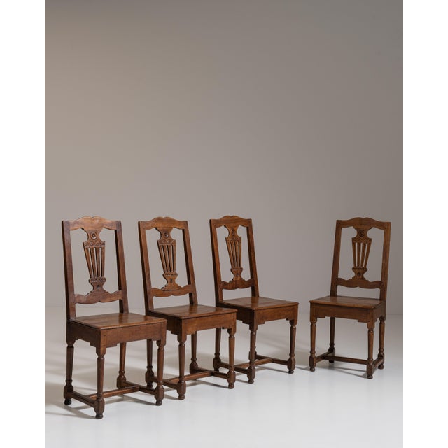 Set of Four 19th Century French Chestnut Brown Eclectic Dining Chairs For Sale - Image 15 of 15