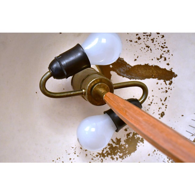 Large Swedish Modern Brass and Beech Table Lamp by Harald Notini for Böhlmarks Lampfabrik Ab, 1940s For Sale - Image 13 of 17