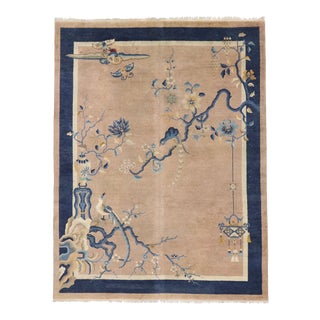 Antique Chinese Art Deo Pictorial Rug - 08'11 X 11'08 For Sale