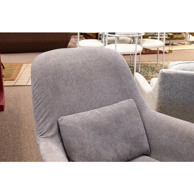 Camerich Noble Grey Lounge Armchairs Vintage MCM Style Contemporary Modern - A Pair For Sale - Image 10 of 12