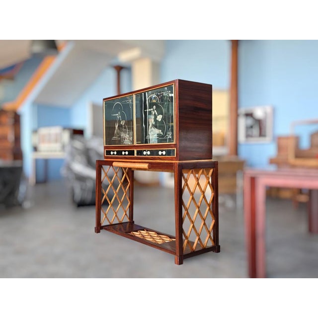 Italian Art Deco Rationalist Mirrored Sideboard, 1930s For Sale - Image 4 of 18
