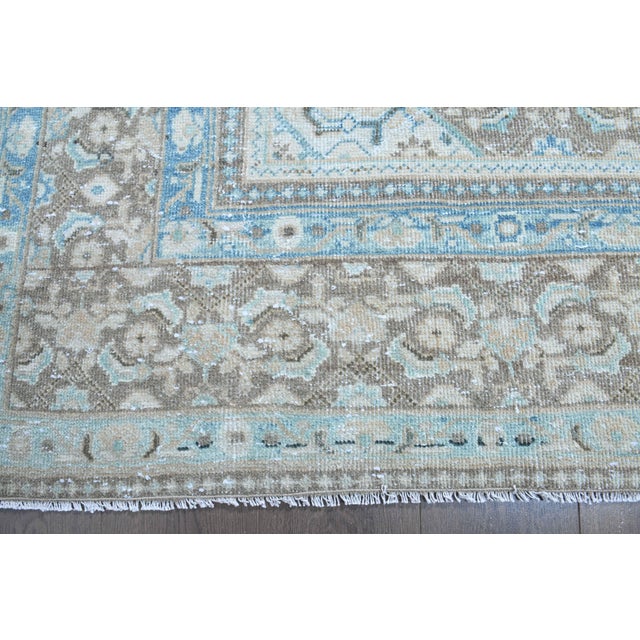1970s Vintage Persian Handmade Wool Cotton Light Brown Area Rug For Sale - Image 10 of 11