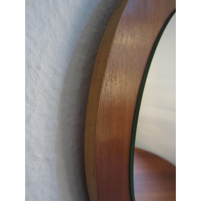 Brown Mid-Century Modern Teak Wall Mirror, 1960s For Sale - Image 8 of 9